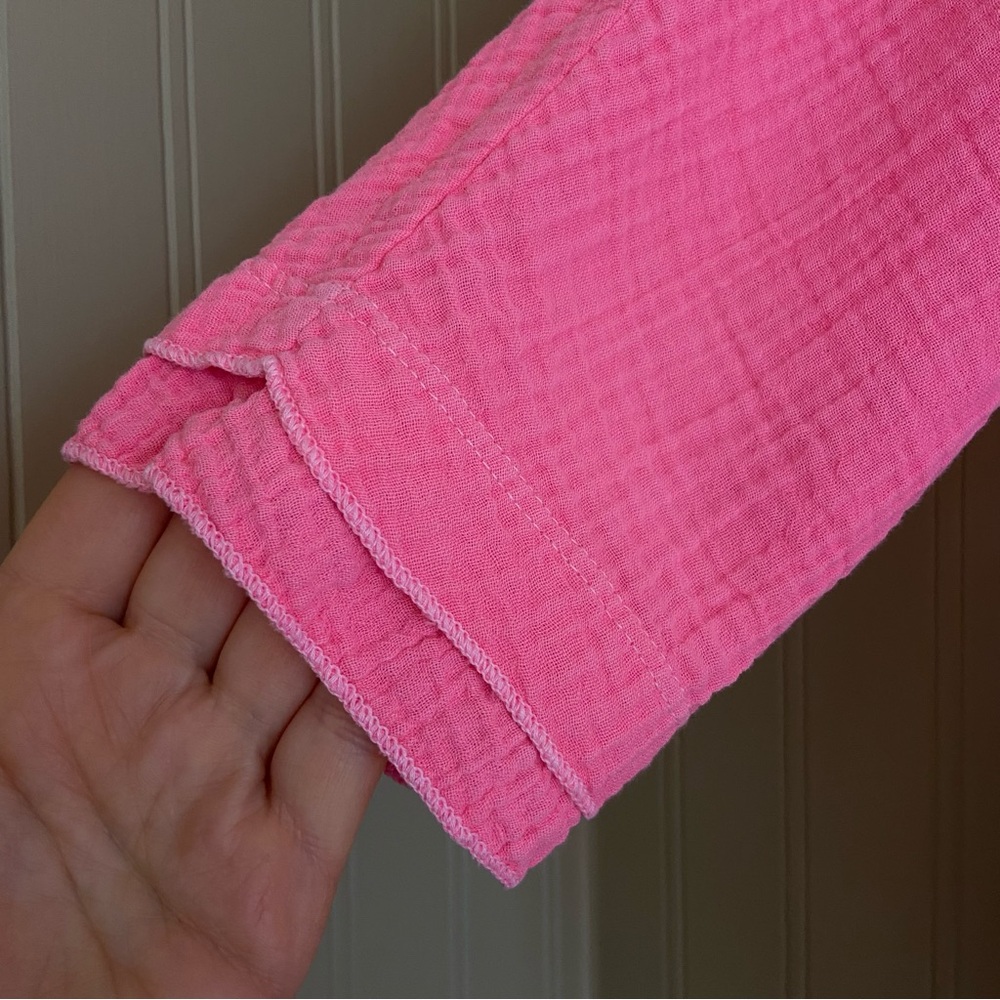 100% Cotton Anthony’s Resort Wear Bright Pink Flowy Top Women’s Size M - Picture 3 of 6